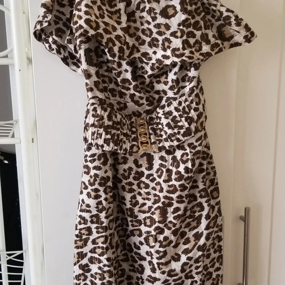 NWOT Leopard print one shoulder dress - Picture 4 of 5